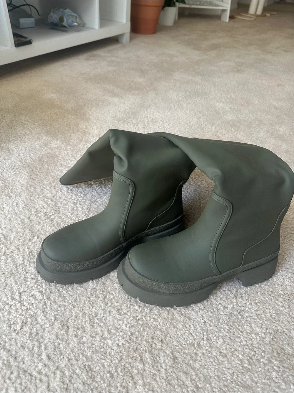 ASOS Olive Green Chunky Lug Ankle Boots